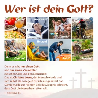 Schaukastenplakat - Wer ist Dein Gott?