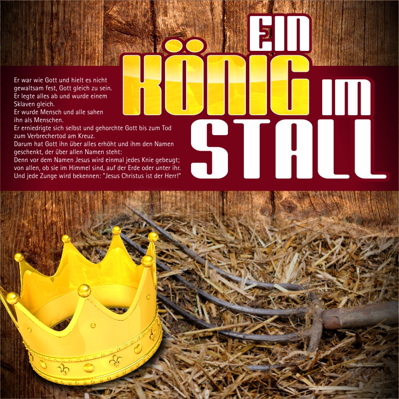 Schaukastenplakat - ein König im Stall