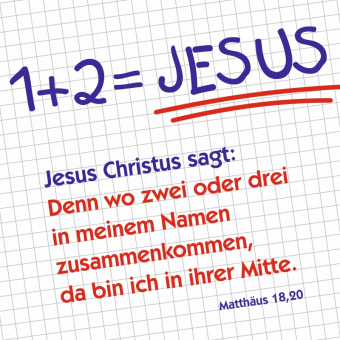 Schaukastenplakat - 1+2=JESUS